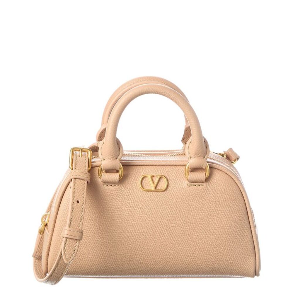Valentino Vlogo Signature Mini Leather Clutch, Pink